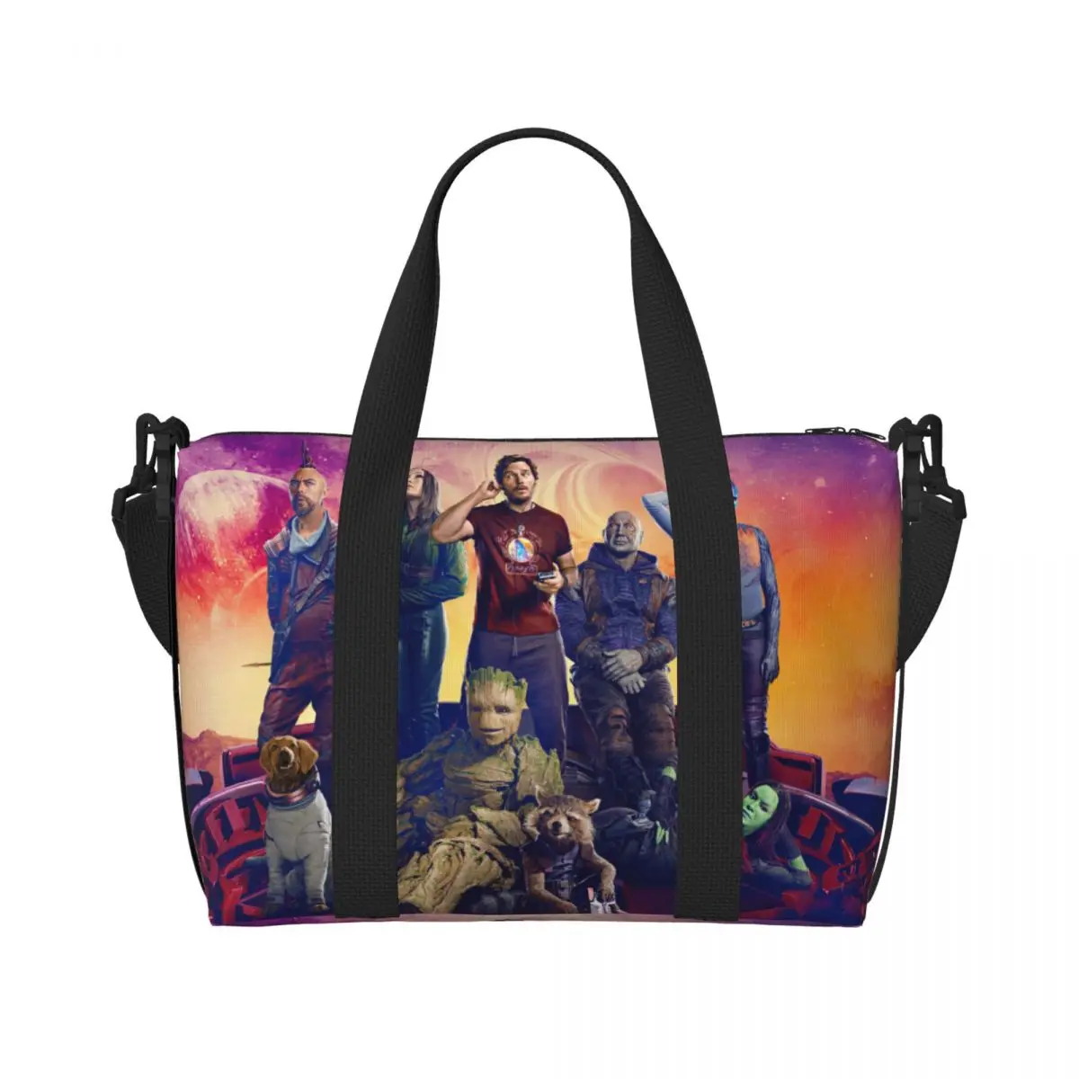 

Custom Guardians Of The Galaxy Beach Tote Bag for Women Big Compartment Beach Gym Travel Bags