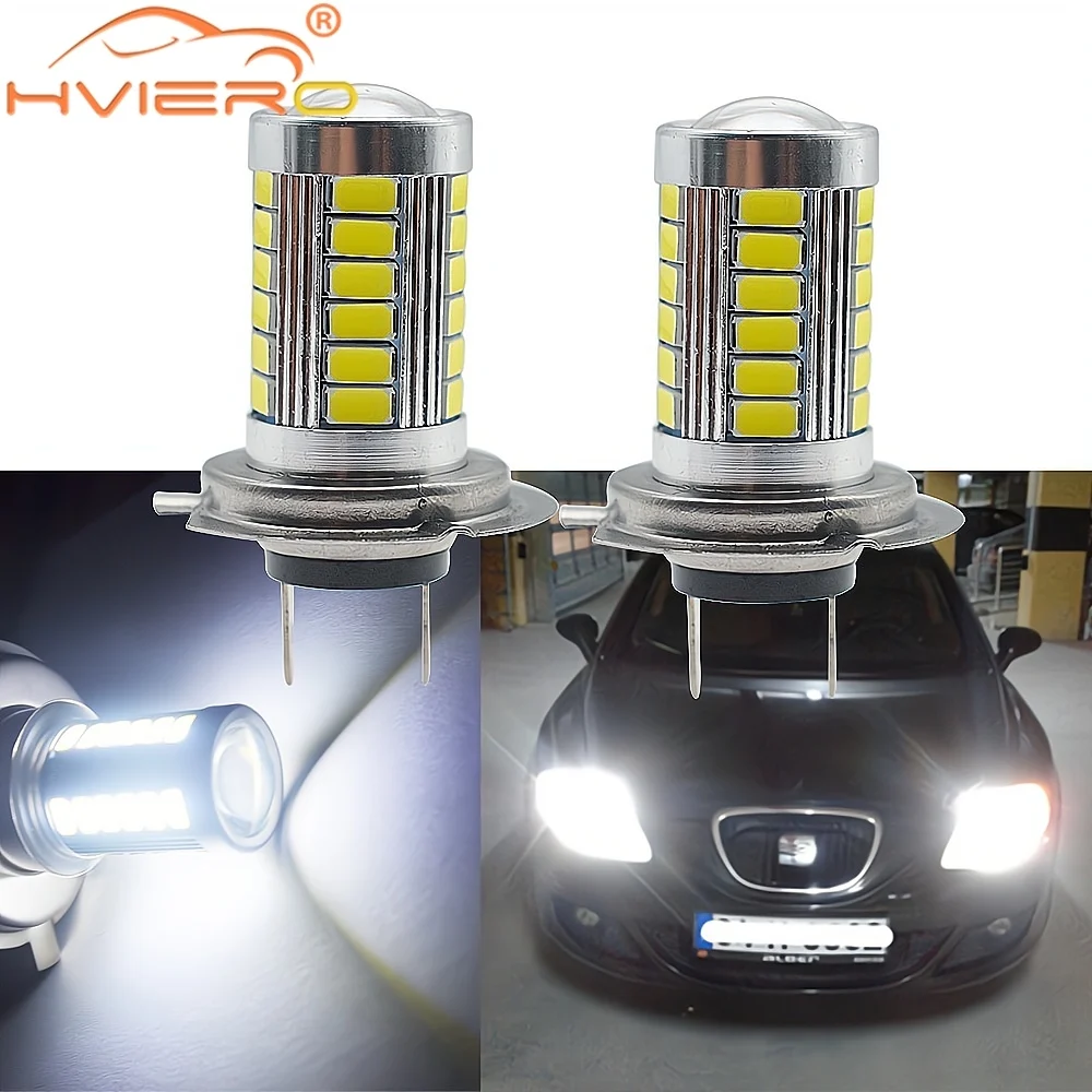 

2X Car Led 5630 9006 H7 33SMD Head Fog Lamp Daytime Running Light Turning Braking Bulbs White Bright DC 12V Tail Auto Waterproof