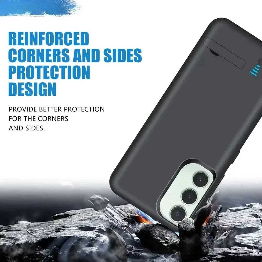 حافظة بطارية 10000 مللي أمبير لهاتف سامسونج جالاكسي S22 S25 Ultra S24 S23 S21 FE S10 S10e نوت 8 9 10 20 S20 + حافظة شاحن إضافية باور بانك