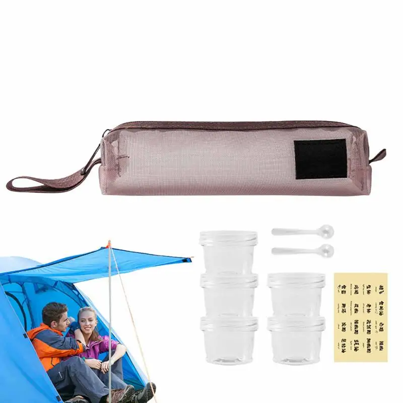 

Дорожные контейнеры для приправ, профессиональный лак для детализации, штабелируемые компактные диспенсеры для кемпинга, барбекю, пикника, пешего туризма