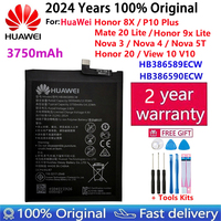 Hua Wei Original 3750mAh HB386589ECW Battery For Huawei P10 plus Honor 8X View 10 V10 BKL-L09 BKL-AL20 BKL-AL00 Batteries +Tools