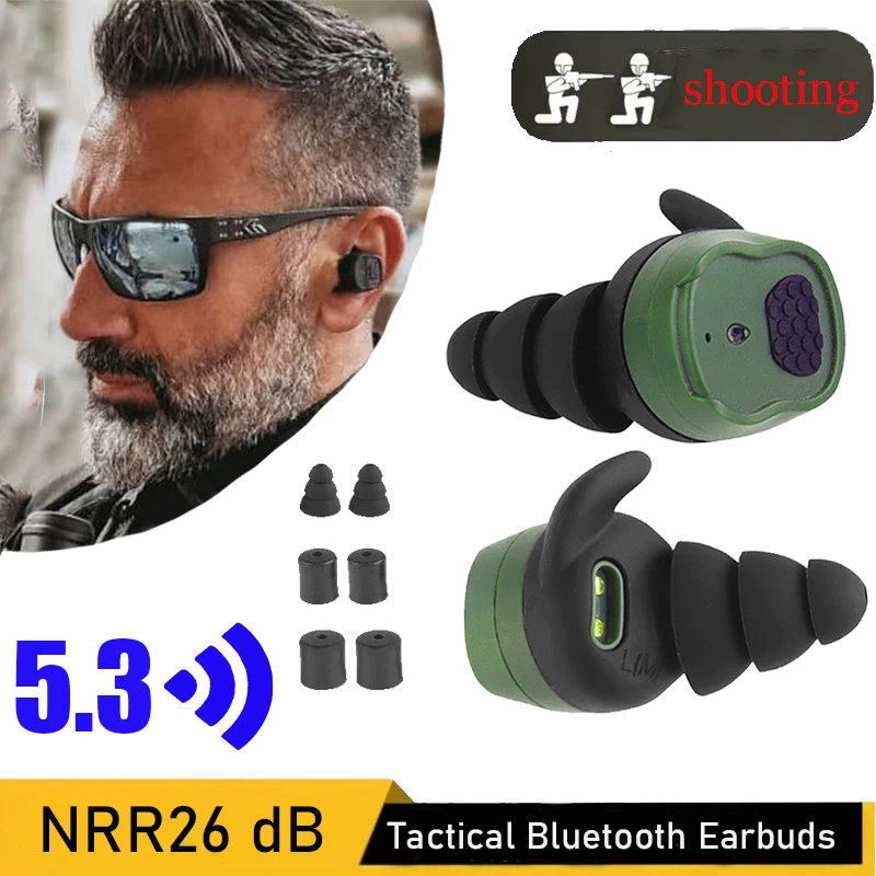 Tactical Bluetooth headphones, shooting noise-cancelling earplugs/Bluetooth noise-canceling headphones, hearing protectors