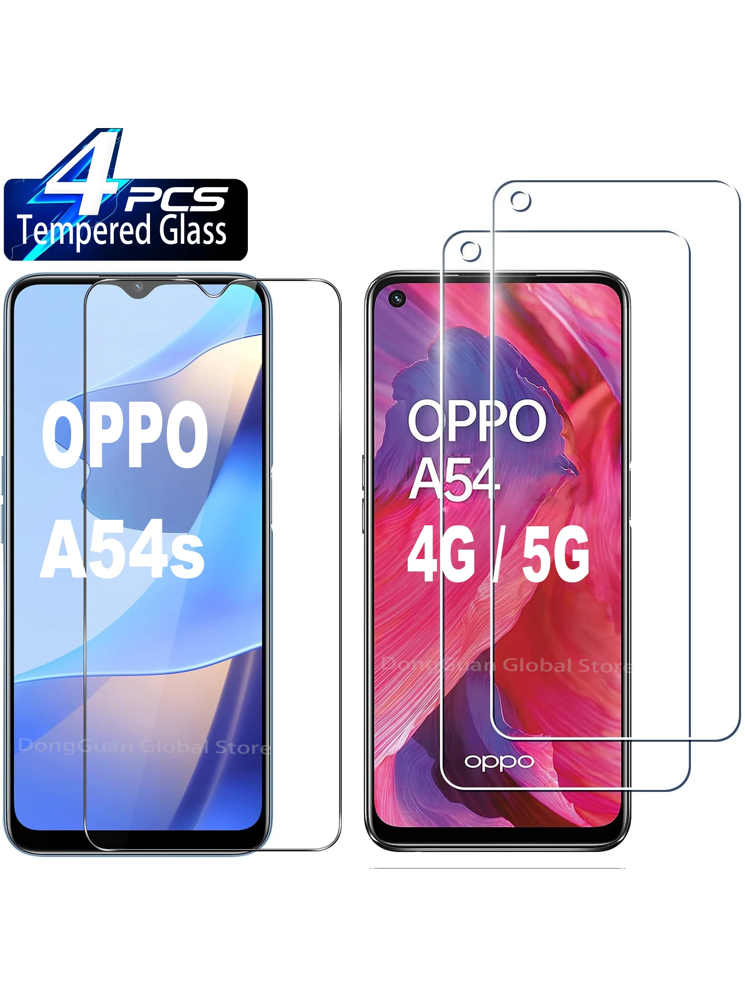 2/3/4 Stück gehärtetes Glas für OPPO A54s A54 4G 5G gehärtetes Glas Displayschutzfolie Glasfolie – Detail 14