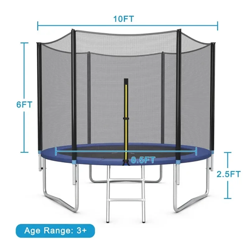 Large Elastic Fitness Trampoline Kids and Adults Foldable Indoor Outdoor Sports Equipment for Amusement Parks