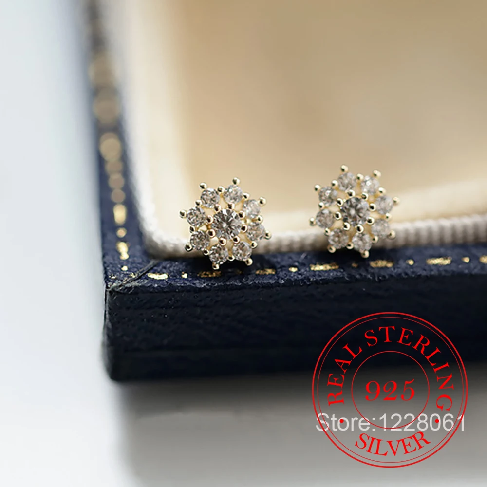 

Ювелирные изделия из стерлингового серебра 925 пробы, простые роскошные серьги-гвоздики со снежинками для женщин, ювелирные изделия для свадебной вечеринки для девочек, подарок другу