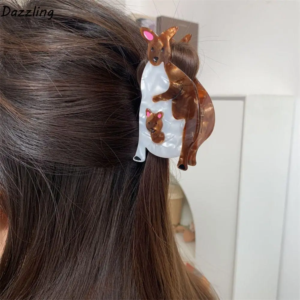 

Милый мультяшный ацетатный коготь для волос, головной убор, дятел, заколка для волос в виде животного, креативный зажим для волос кенгуру, птицы, акулы, ежедневный