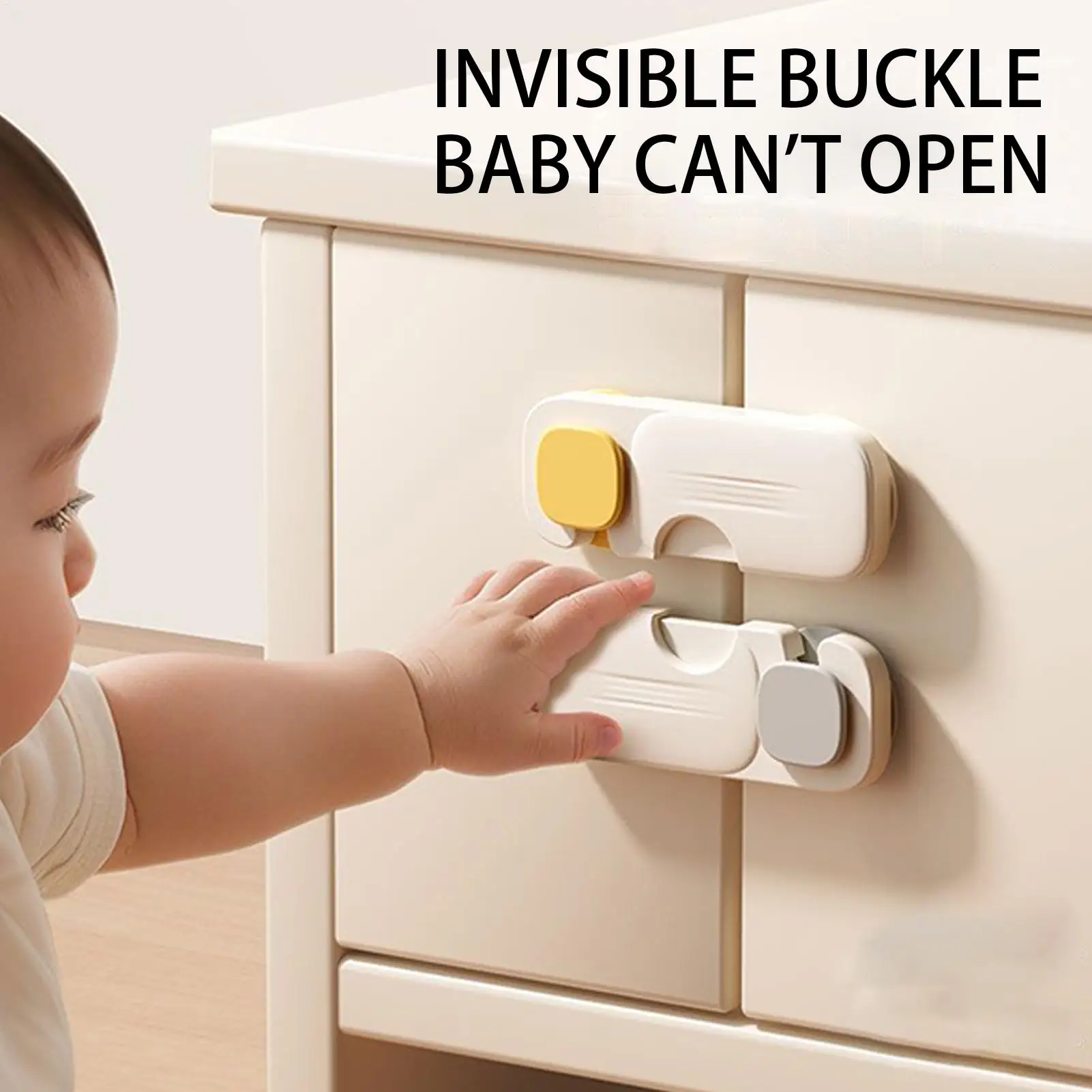 Child Safety Locks Kid Proof Cabinet Door Safety Locks Pinch-proof Furniture Security Latches for Bathroom Oven Pantry Cupboard