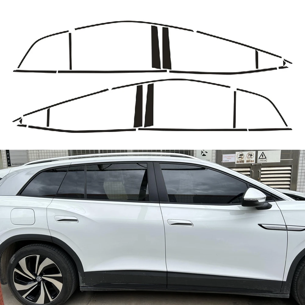 

Хромированная затемняющая виниловая накладка на окно Volkswagen ID6 2021-2024 гг. (глянцевый черный/матовый)