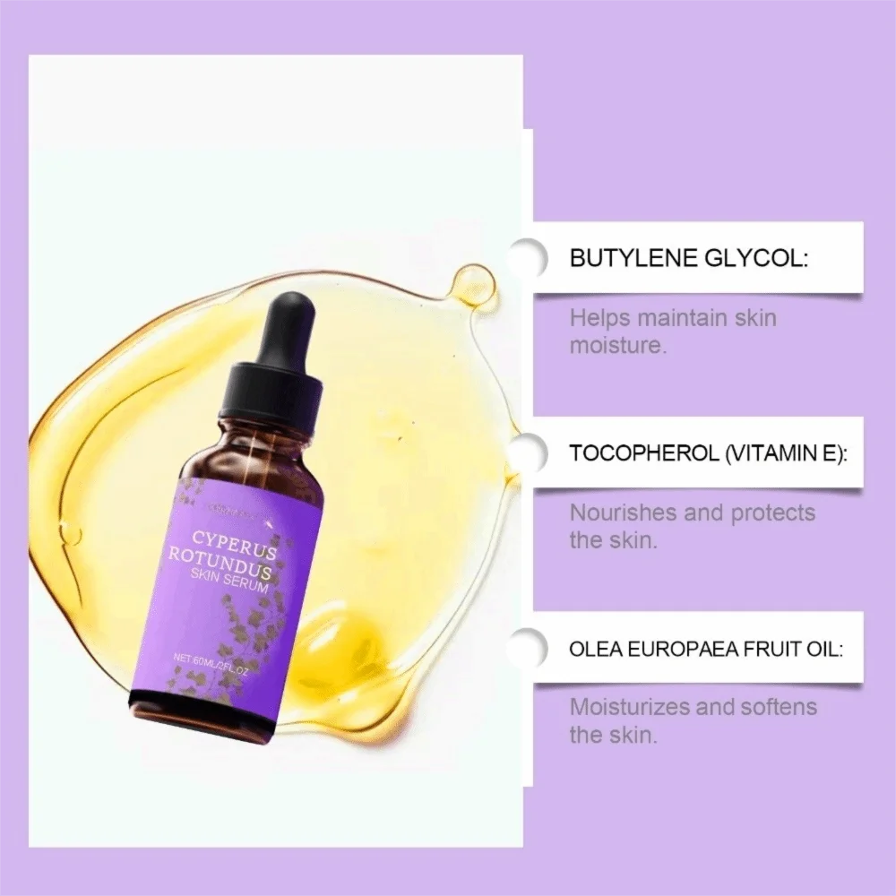 Effektiv befeuchtendes Cyperglow-Hautserum, natürliches, feuchtigkeitsspendendes Cyperus-Rotundusöl, nährendes Haarentfernungsöl für alle Hauttypen