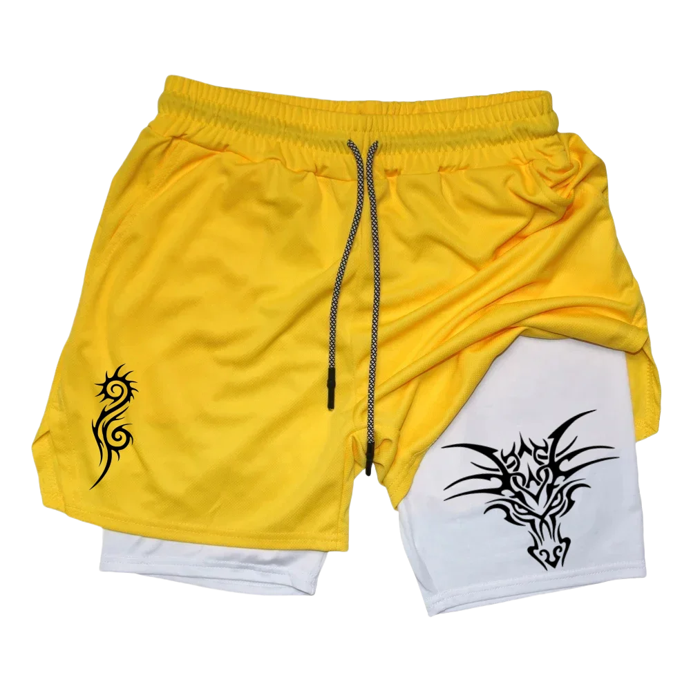 Jujutsu Kaisen Anime Graphic 2 in 1 Compression Shorts for Men Quick Dry Lightweight Gym Performance Shorts Athletic Activewear