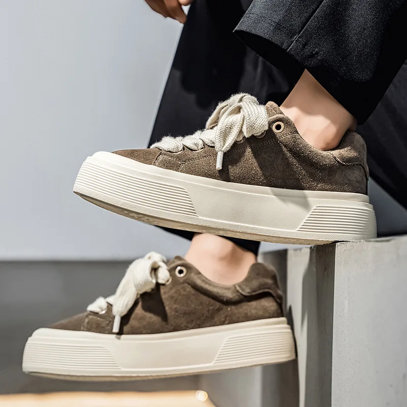 

Мужская повседневная спортивная обувь, весенняя модная удобная обувь на массивной плоской подошве, уличная универсальная нескользящая износостойкая вулканизированная обувь