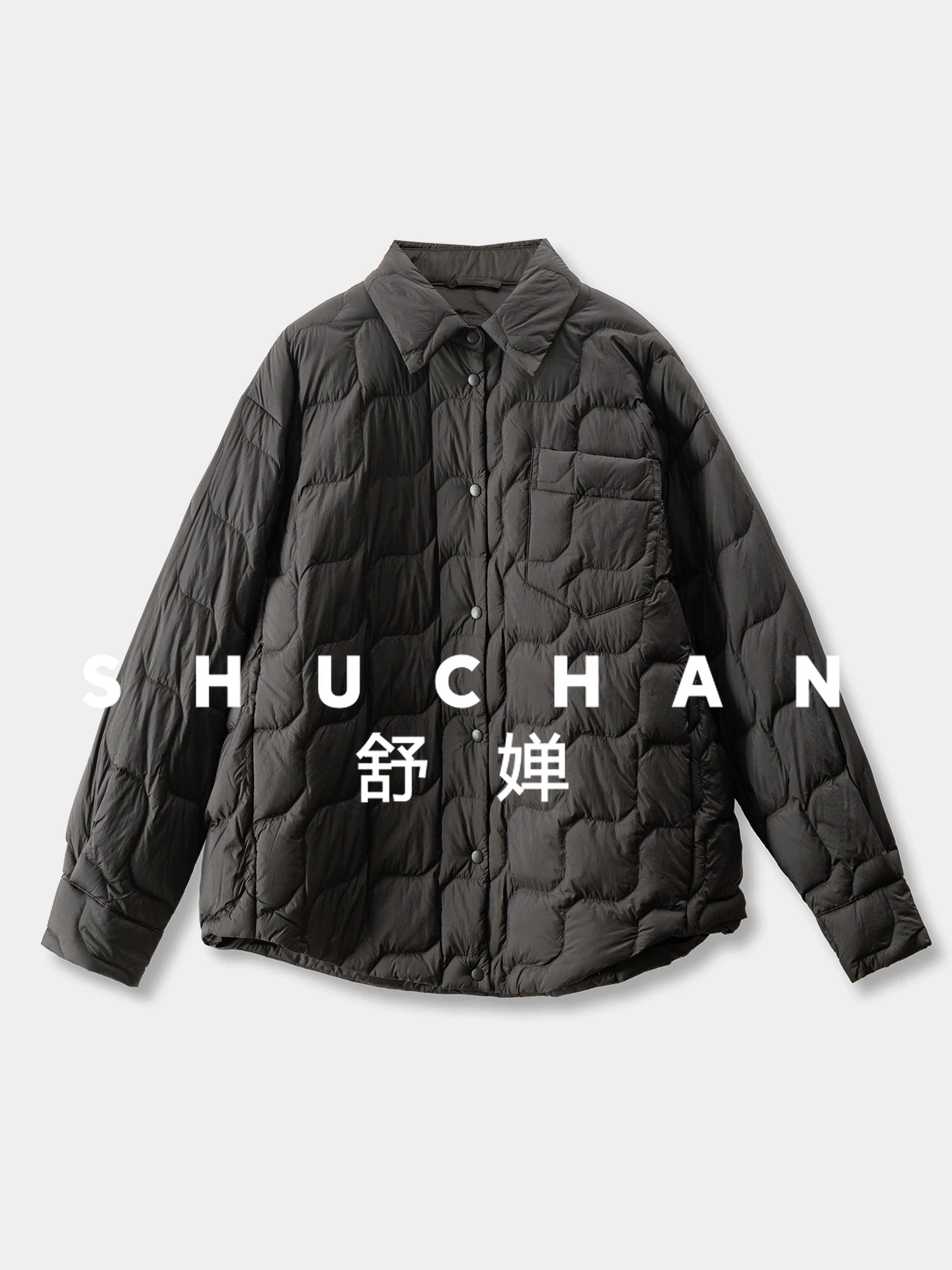 رقيقة خفيفة ودافئة بدون وزن، موجة فرنسية المعين مبطن 90 قميص مخملي بياقة أسفل سترة نسائية 39I7 #6