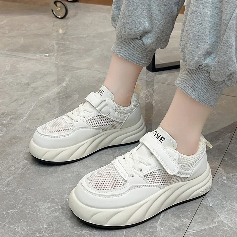 2024 Nieuwe Mesh Witte Baby Jongens Meisjes Hardloopschoenen Ademend Kinderen Casual Sneakers Kids Baby Togdle Sportschoenen