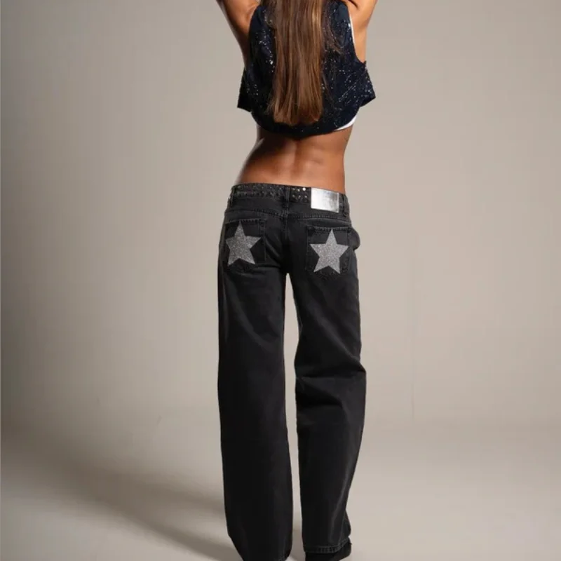 

Мешковатые джинсы, женская одежда, уличные винтажные джинсы в стиле хип-хоп с высокой талией, широкие повседневные синие джинсы для женщин, брюки