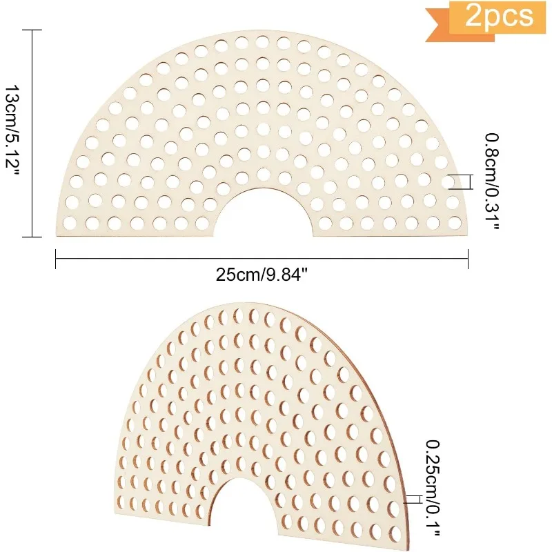 2 sztuki branżowych kosz drewniany spodów torebek szydełkowa podstawa kosza z otworami 8 mm na materiały do tkania worków i dekoracje do domu