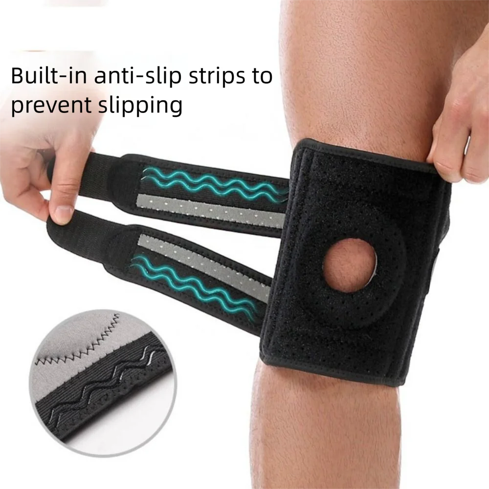 

Elastic Knee Support Brace Leg Brace Protector Safety Knee Pad Ajustable Strap Breathable Kneepad Patella For Running