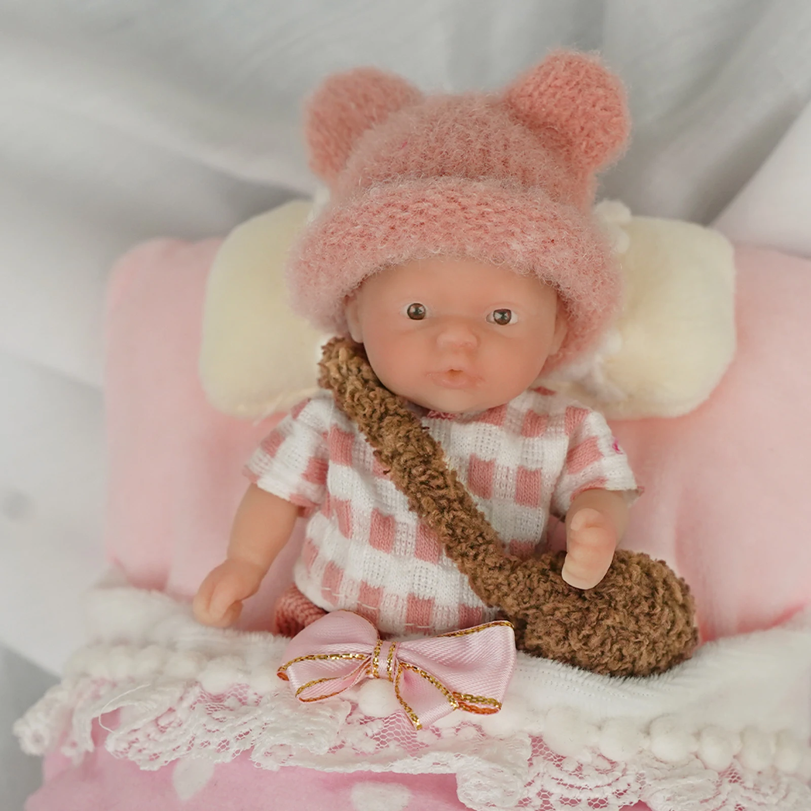 

4.5 inch Reborn Baby Dolls Dolls For Girls Silicone Full Body Girl Miniature Babies With Clothes For Christmas Gift