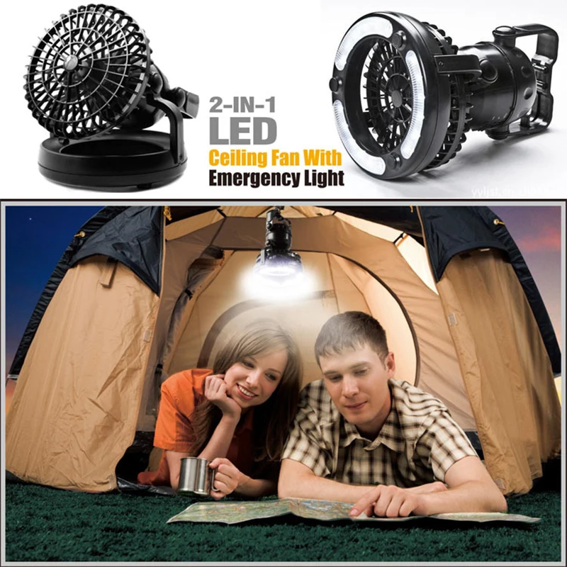 2 in 1 Camping Lantern LED Fan Storm Light 18 LED Portable Camping Lantern with Ceiling Fan for Hiking Outdoor Emergencies Tent