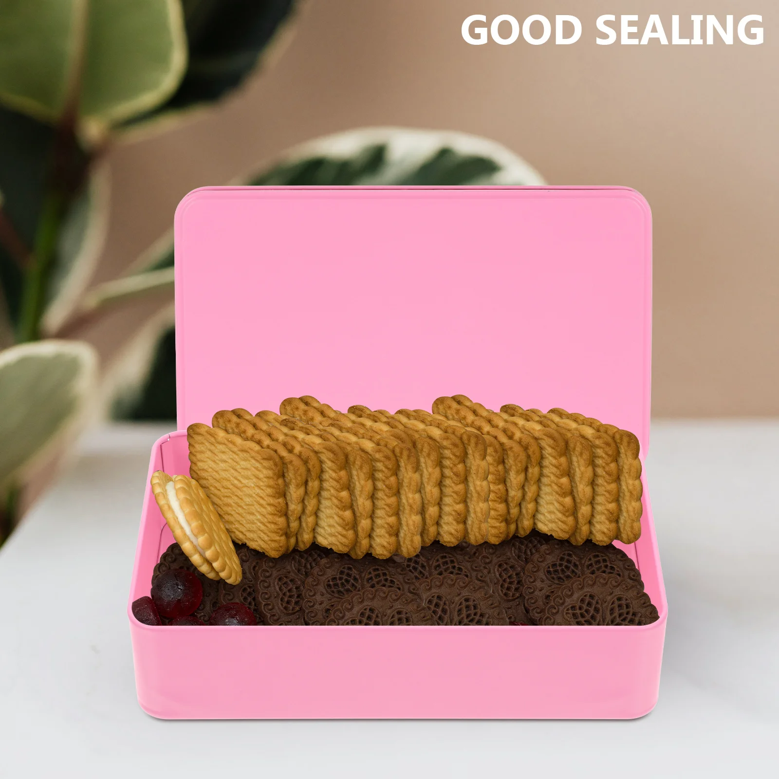 

3 Pcs Gold Tins Large Tinplate Box Letter Beads Candy Packaging Cases Gift Pink Baby Biscuits