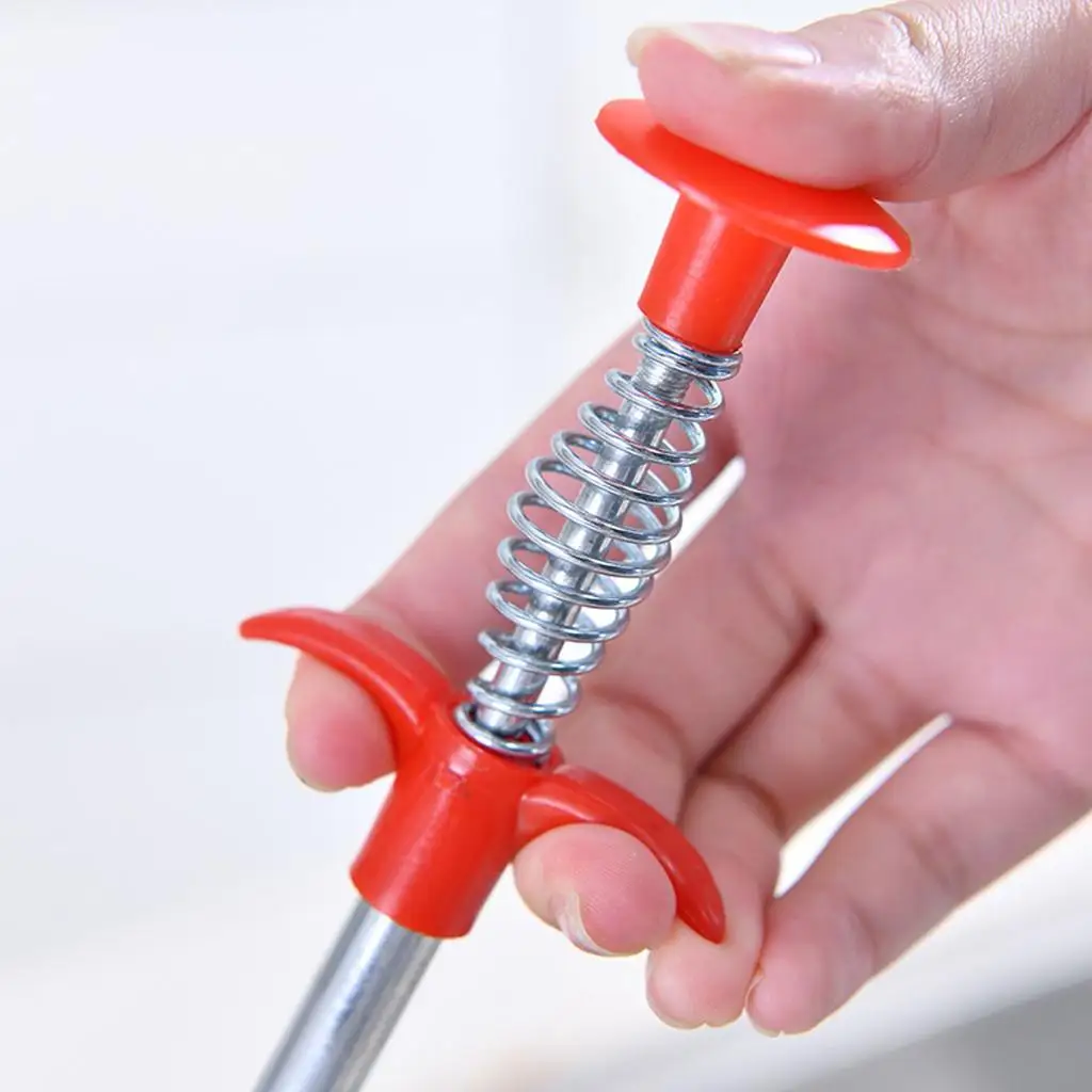 Shower Drain Cleaner Spring Grip Claw Tool Drain Snake Auger for Toilet Sink Clog Removal Home Use