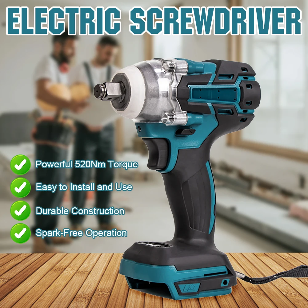 Cordless Impact Screwdriver (1/2 Inch) - With 6 Sockets - Tool For Tightening And Loosening Screws - Pneumatic Impact Wrench