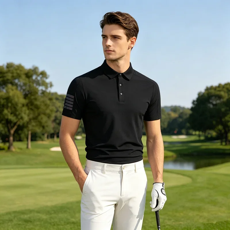 Summer Golf Wear Men 2026 High Quality Golf Short Sleeve Fashion Quick-dry Casual Tee Korean New Polo Shirt Men's Golf Clothes