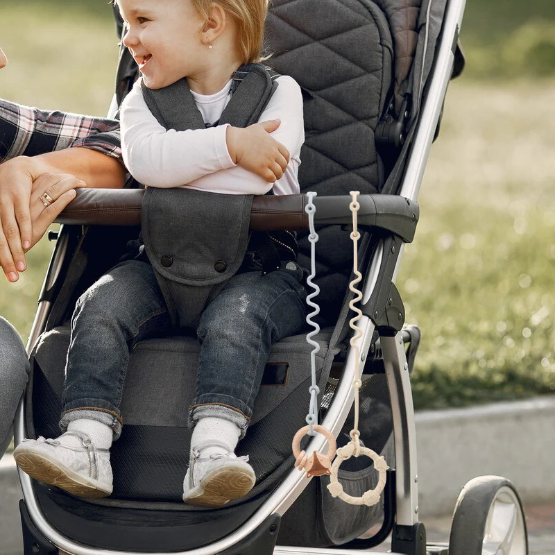 Correas de seguridad para juguetes, Clips de silicona para chupete, correas ajustables para cochecitos, silla alta, carrito de compras, 5 paquetes