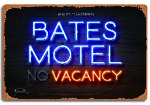 Das Metallschild „Motel Vacancy“ im Vintage-Stil;