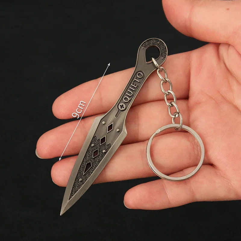 9cm Apex Legends Wraith Heirloom Kunai Model Keychain for Men Teen Silver Color Metal Key Ring Fans Car Bag Decor Jewelry Gift