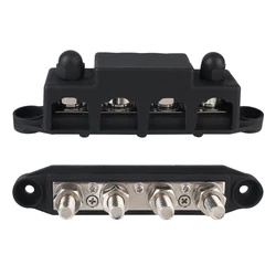 4 Ways Power Distribution Block 48V 250A DC Bus Bar Electro Junction For Boat Truck RV Caravan Car M8 M10 Stud 5/16