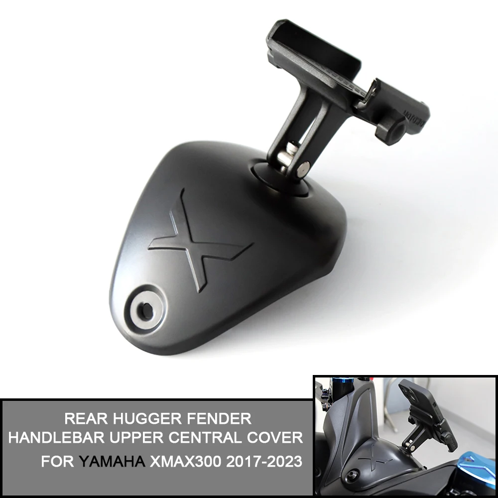 

Carbon Fiber Rear Hugger Fender Handlebar Upper Faucet Cover Shell+Phone Holder For Yamaha XMAX300 2017-2024 2022 2021 2020 2018