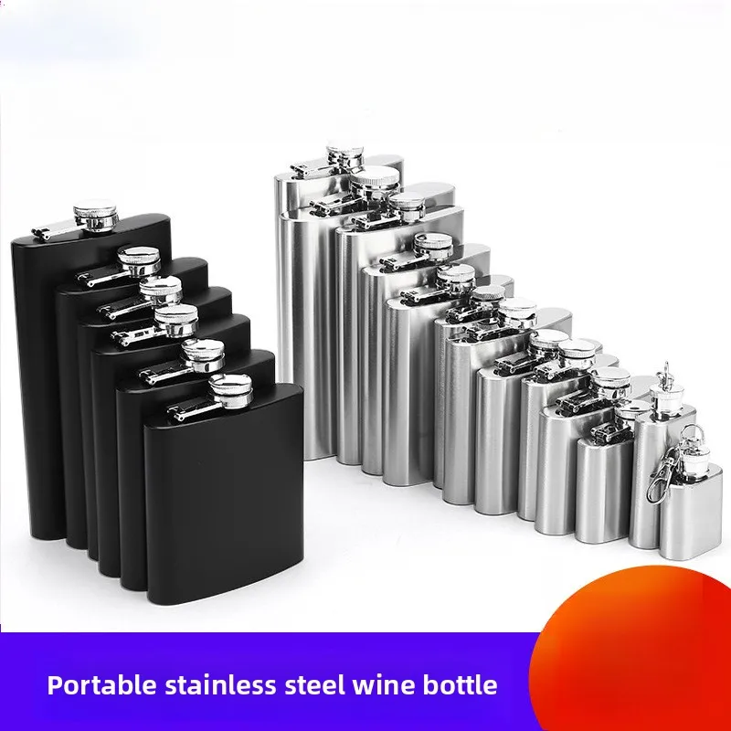 Jarra de acero inoxidable de 1-10 oz, botella de vino blanco pintada portátil para exteriores