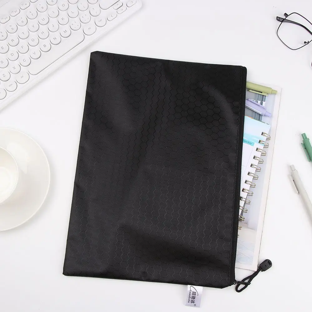 1pc Oxford Cloth Test Paper Storage Bag File Folders Stationery Bag Pen Bag Document Bag Zipper Pencil Case Waterproof