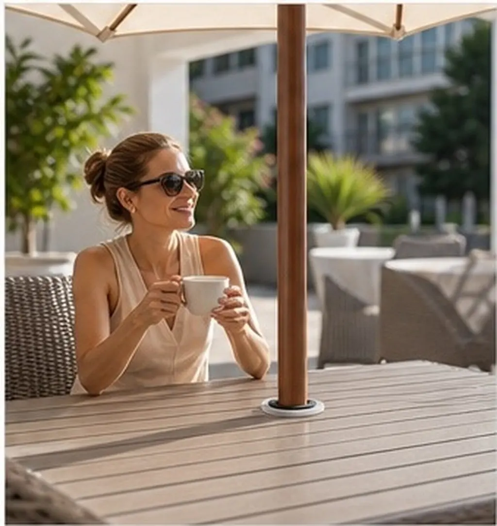 2Sets Umbrella Wedge Plug Combination Patio Umbrella Cone Wedge Hole Rings Cap Parasol Accessories Outdoor Table Hole Ring
