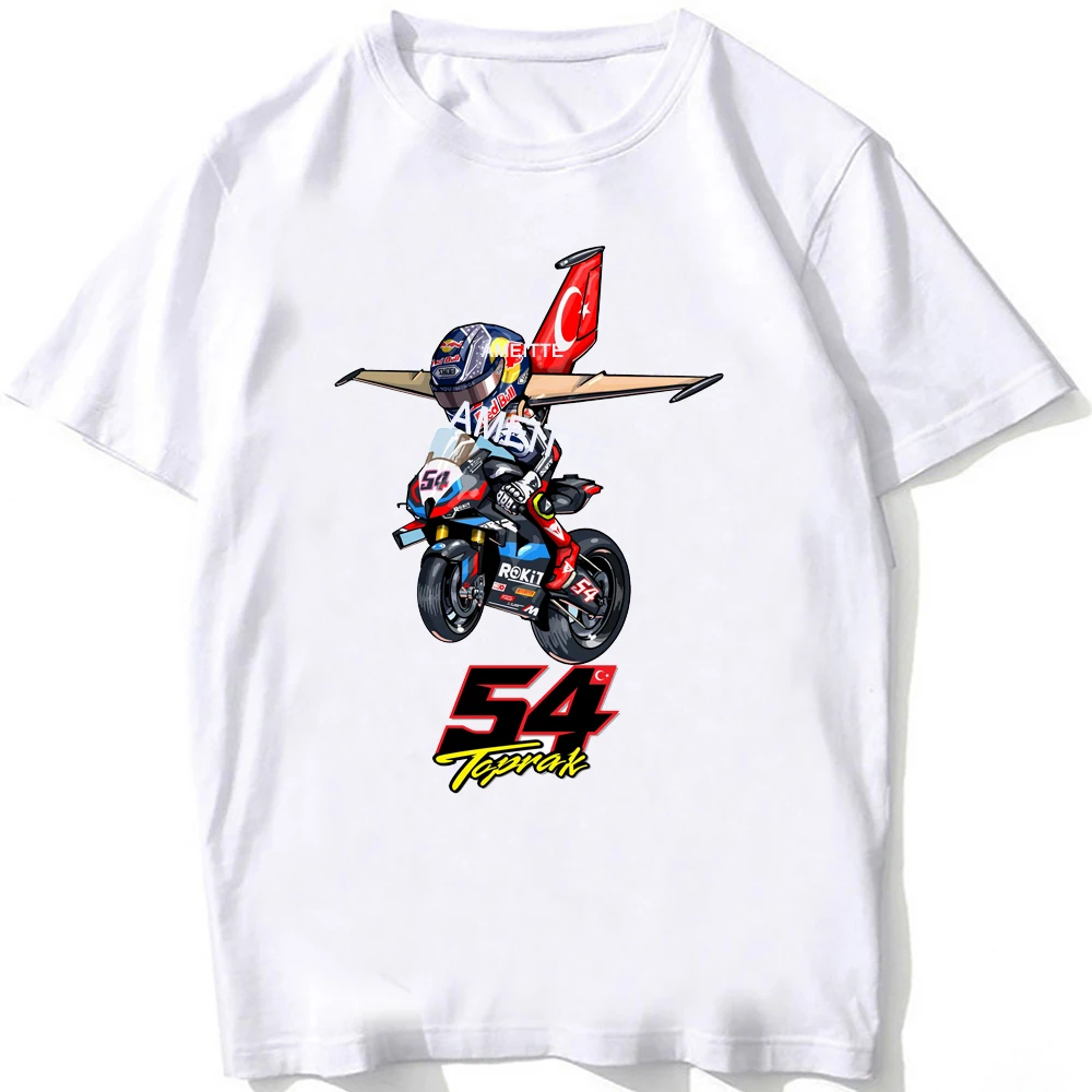

Toprak Razgatlioglu 54 GP 2025 Racing Classic T-Shirt Men Short Sleeve Adventure Sport Casual White Tops Motorcycle Riding Tees