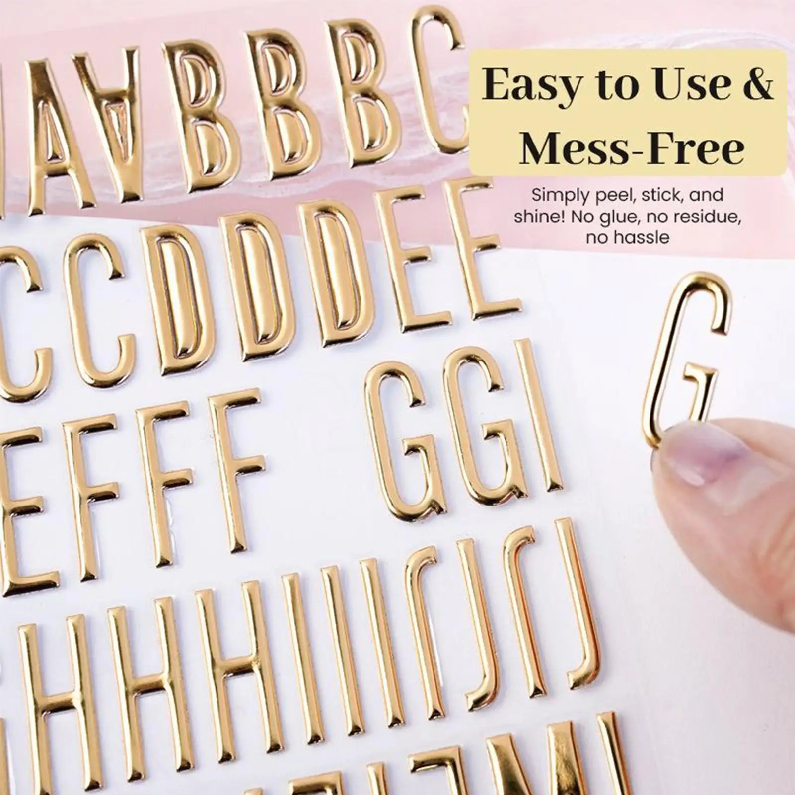 Wasserdichte goldene Buchstabenaufkleber zum Selbermachen, Me&Tallic-Alphabet- und Zahlenaufkleber, Vinyl-Aufkleber für Scrapbooking, Fenster, Autos und Schilder