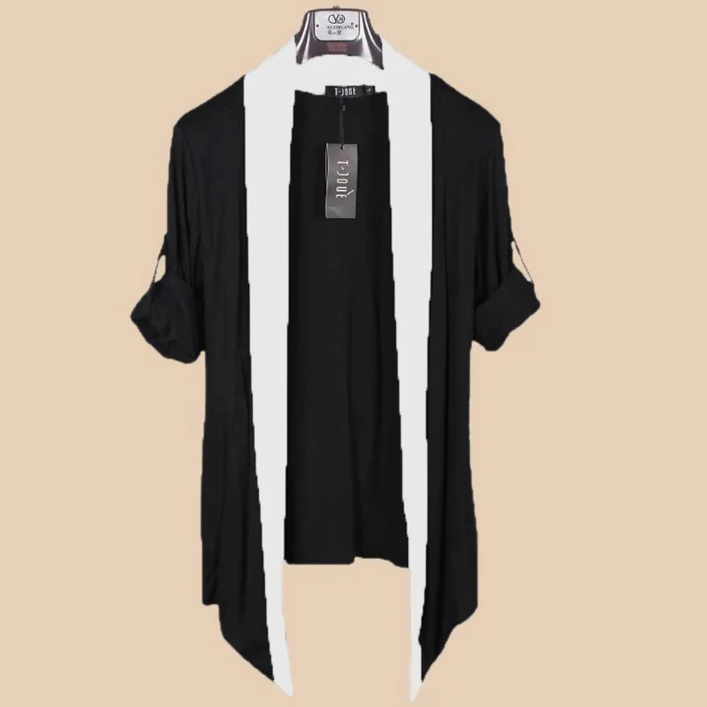 Mens Mordai Cardigan Slim Fit Thin Casual Knit Shirt Summer Streetwear Fashion Outerwear Mid-Length Jacket Men'S Clothing 2025