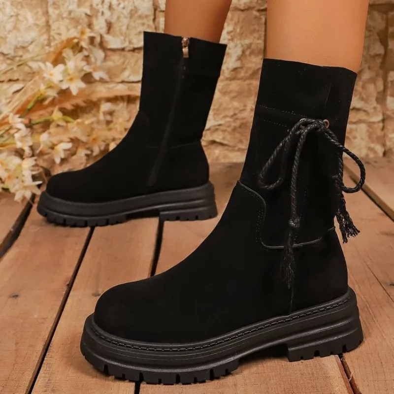 

Snow Boots Women Winter 2026 New Plus Velvet Woman Shoes Warm Boots Thick Cotton Shoes Furry Black Women Boots Botas De Mujer 43