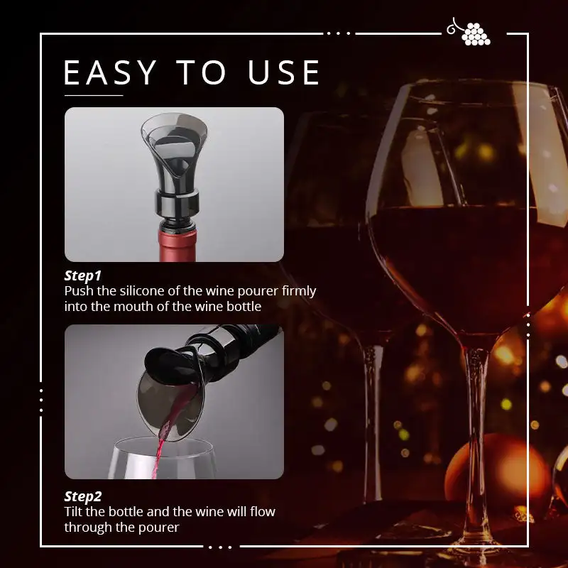 2 In 1 Red Wine Stopper Aerating Pourer for Red Wine Flower Shape Pouring Decanter Silicone Wine Keep Fresh Seal Bottle Stopper
