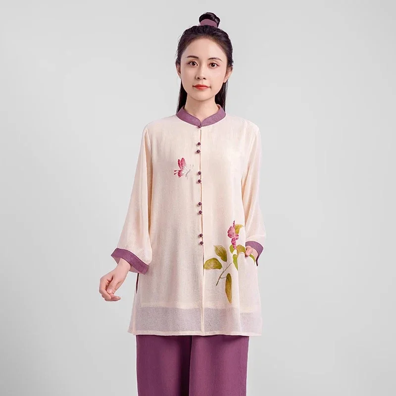 Women's Elegant Martial Arts Clothes Tai Chi Uniform Kung Fu Performance and Competition Costume Traditional Chinese Style