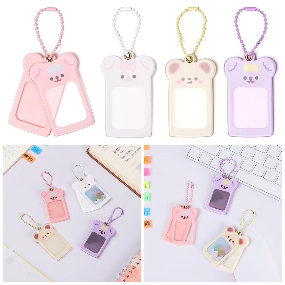 

Kpop Idol Star Kawaii Bear Acrylic Photo Picture Frame Keychain Keyring Photocard Holder Key Holder