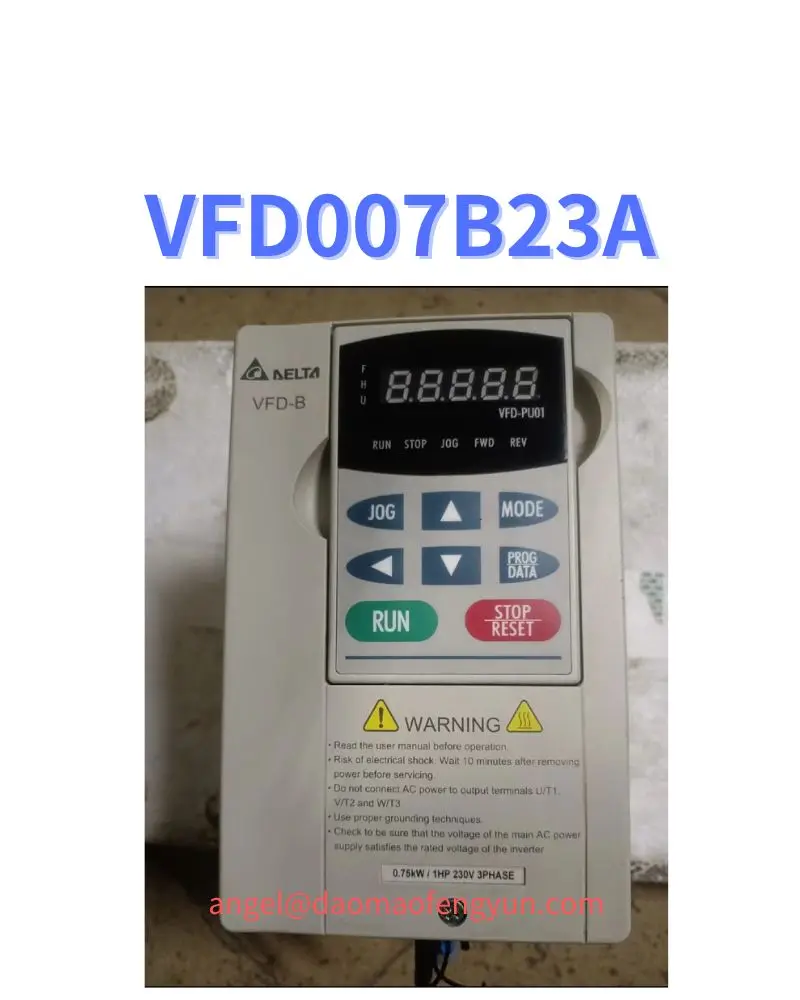 VFD007B23A Used inverter 0.75kW/1HP 230V 3PHASE operating function OK