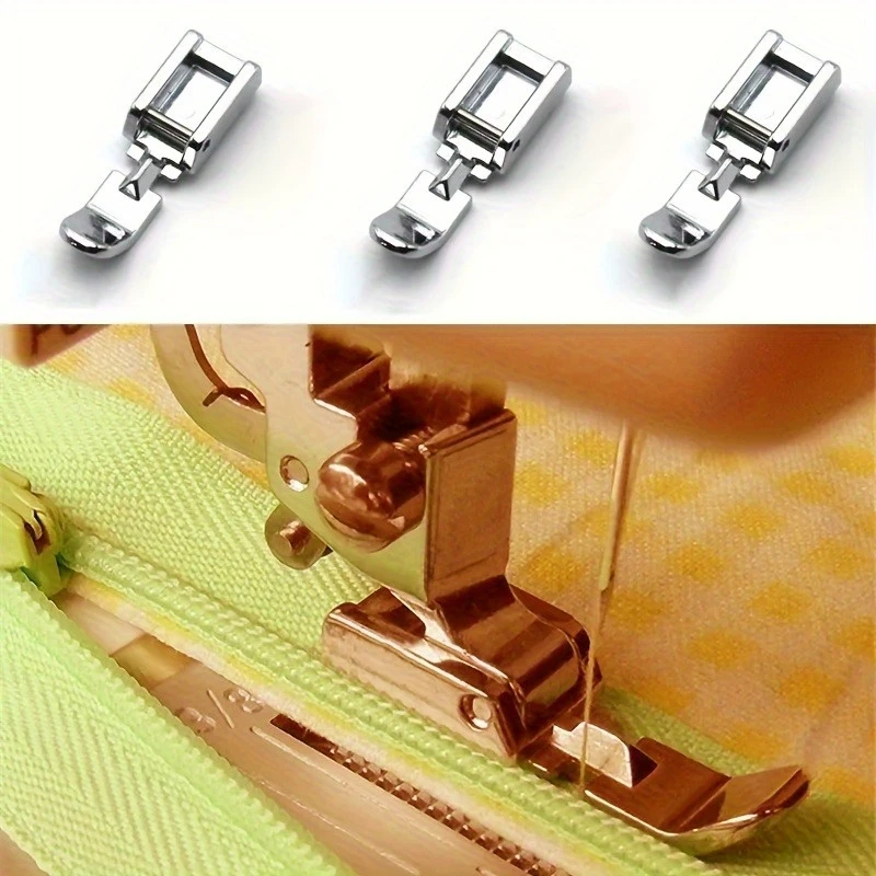 Zipper Sewing Machine Presser Foot Left Right Narrow Foot Compatible With Low Shank Snap On Singer Brother Sewing Accessories