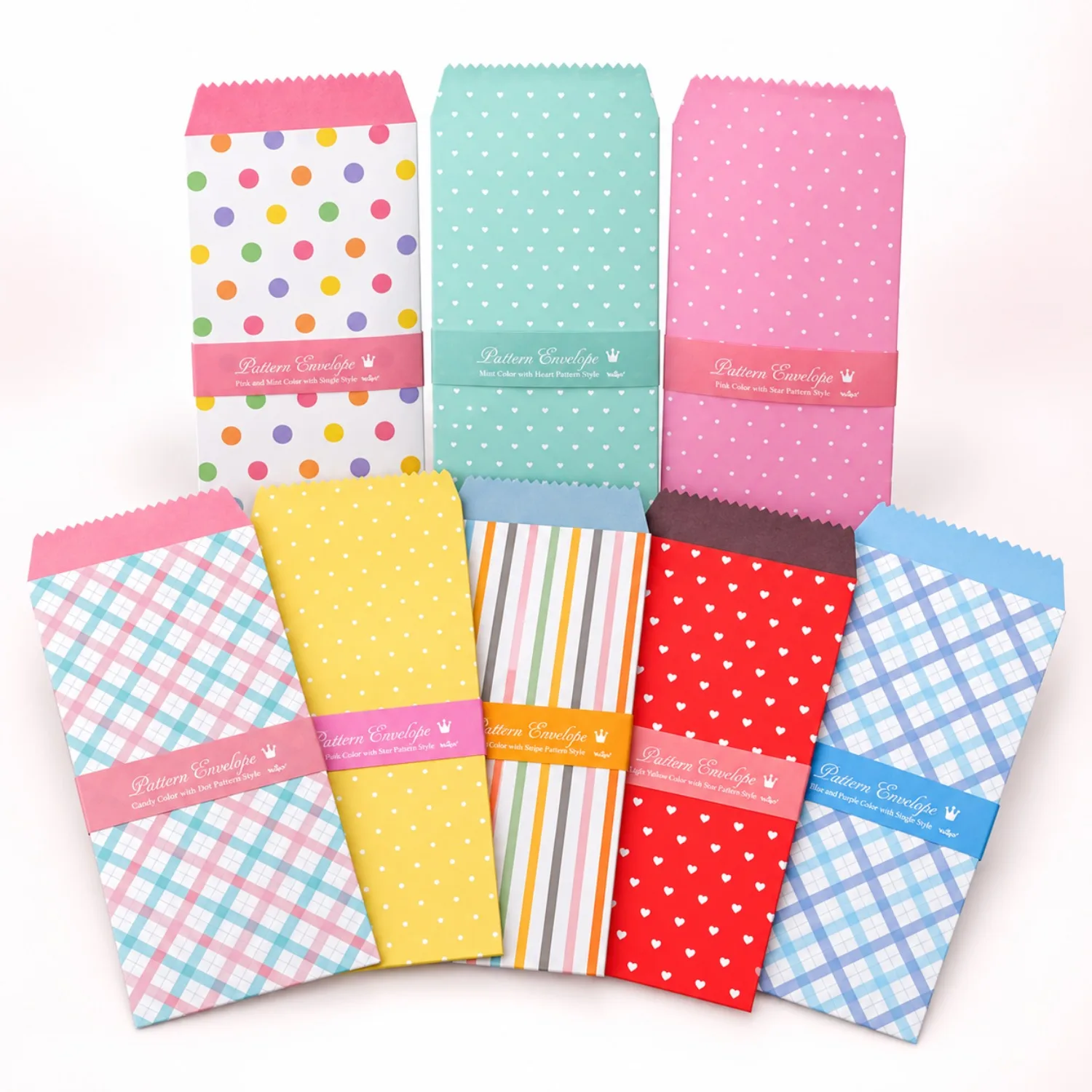 15/25 Pcs Envelopes Colorful Self-Sealing Dots Stripes Multicolor for Invitations Gift Cards Postcards