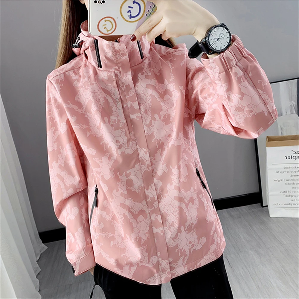 Camouflage Windbreaker Jacket | Lightweight, Windproof, Long Sleeve, Stand Collar, Zippered Front, Ideal for Sports & Outdoor Ac