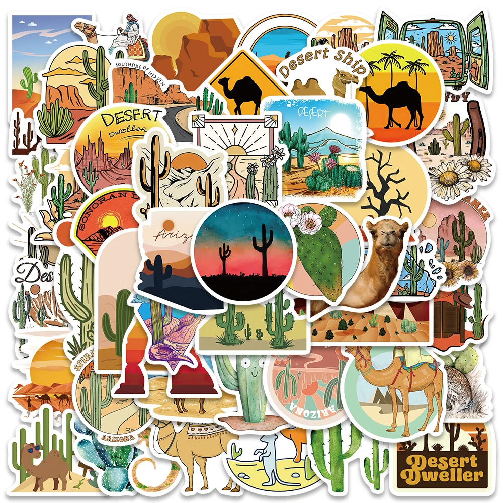 

50PCS Outdoor Desert Tourism Camel Animal Stickers Luggage Notebook Motorcycle Laptop Decals Stationery Kids Toy Gift Sticker