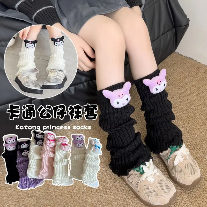 Kuromi My Melody Sweet Sanrio Anime Kawaii Casual Stocking Autumn Winter Cute Cinnamoroll Baby Mid Tube Socks Gifts for Kids