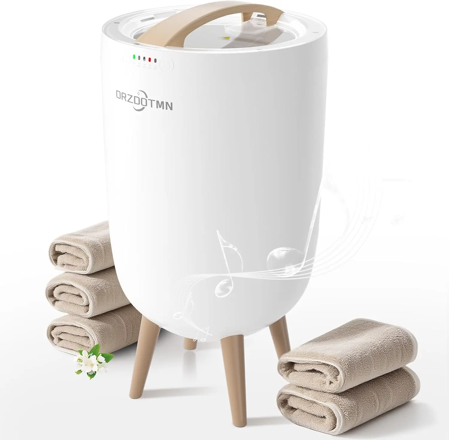 

25L Towel Warmer with Bluetooth Speaker, Rapid Heating, Timer & Mood Light for Bathroom Comfort