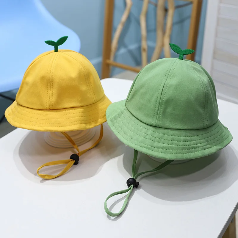 3-8 Years Old Children\'s Hats Summer Boys and Girls Sun Protection Small Yellow Hat Baby Sun Hat Thin Fisherman Hat