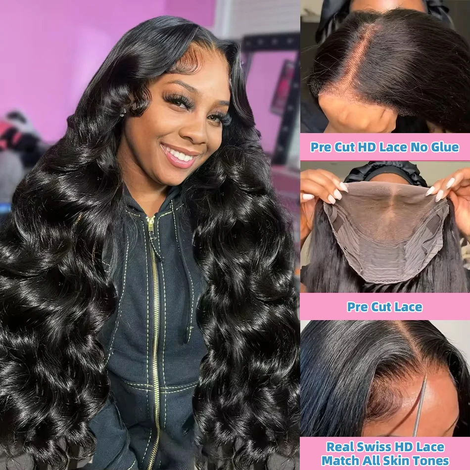 Links 220% HD Body Wave 40 42 Inches 5X5 Glueless Wigs Human Hair Ready To Wear Lace Front Wig Transparent Remy Lace Frontal Wig